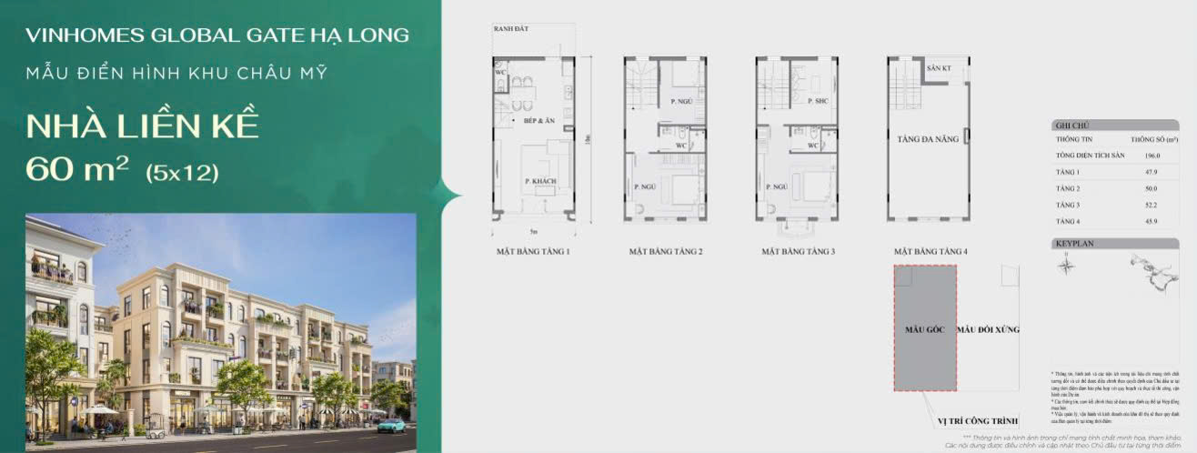 Liền kề 60m2 VinHomes Global Gate Hạ Long
